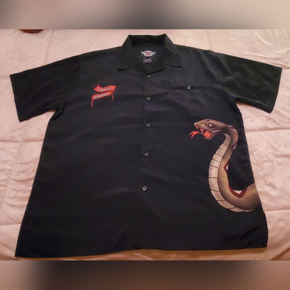 Harley-Davidson Black Snake Graphic Men's Shirt XL NWOT